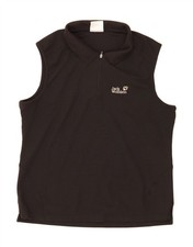 Jack Wolfskin Damen Poloshirt ärmellos UK 18 XL schwarz Polyester AX06