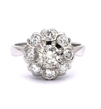 Vintage 1.9 ct Diamant Ring in 14K Weißgold Daisy Verlobungsring