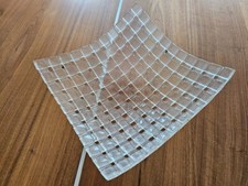 Viereckige Glas Schale in Flechtoptik ca. 28 x 28 cm