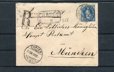 R-Brief Schweiz 1899 50c Mi.-Nr. 62XAd Zürich-München - b6181