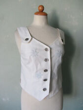 Meico Trachtenbluse Top Mieder weiss Motiv Edelweiss Größe 38 M