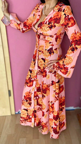 Asos maxikleid rosa orange - maxikleid, s