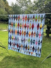 Himmelblaue Raketenfische Patchwork Decke Baumwolle Reststoffe neu strukturiert