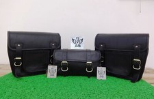 Motorrad Satteltaschen Taschen Werkzeug 3 Ledertasche Packtaschen schwarz Sei...