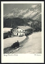 Ansichtskarte Ramsau / Obb, Bergbauernhof im Winter 