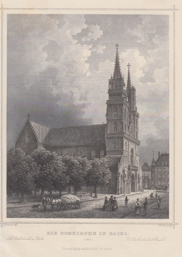 Basel original stahlstich kolb - basel,