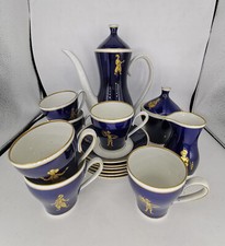 Mokka Porzellan Service komplett Reichenbach ECHT KOBALT Kaffeservice DDR alt 6P