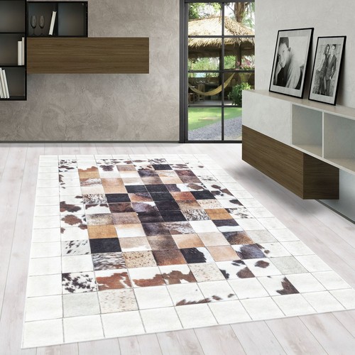 Teppich patchwork felloptik - teppich,