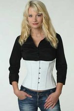 Corsage Korsett Weiß Leder