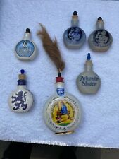 Konvolut 6 alte Schnupftabakflaschen, Pöschl , Steingut u Porzellan