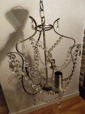 Deckenlampe, Hängelampe, Kronleuchter, Silber, Kristall, Hängeleuchte, Lüster