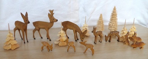 Geschnitzte rehe hasen 7 - rehe,, hasen,