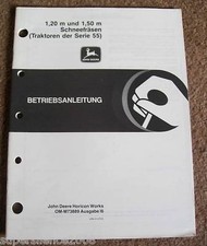 John Deere Schneefräse 1,20 + 1,50 mtr. Anleitung