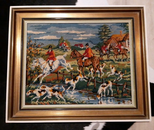 Gobelin stickbild reiter jagd - stickbild,