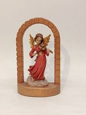 Engel mit Violine 16 cm hoch Holz geschnitzt * handbemalt