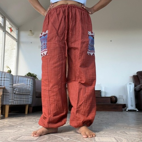 Rote baumwollhose weites bein - rote,