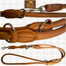 WOZA Premium Lederleine Rundgenäht Handnaht Vollleder Hundeleine Rindnappa S6875