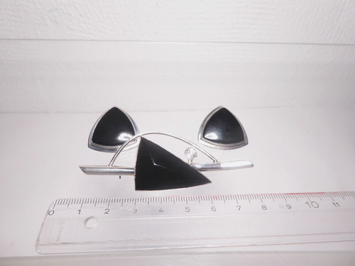 90er set 925 silber - j., schwarz