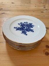 6 Kuchenteller 19,5cm Schumann Arzberg Bavaria blaue Rose Echt Kobalt