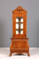 Wunderschöne Barock Eckvitrine echt Holz Chippendale Vitrine Regal Schrank