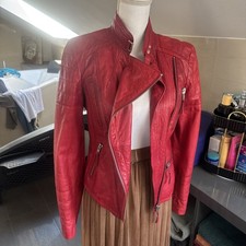♥ PATAGO  ECHT LEDER Biker Jacke Lederjacke Rot