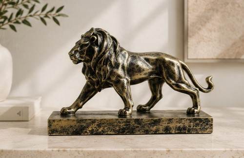 Moderne gold löwe - moderne, 3d
