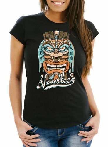 Damen shirt tiki maske - tiki,