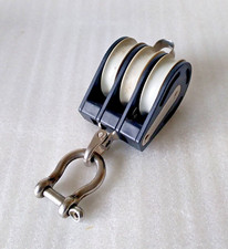 Yachtblock Schiffsblock Block 8,5cm Kunststoff Edelstahl 3-scheibig #26