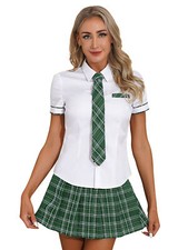 DE 3Pcs Damen Schulmädchen Kostüm Mädchen Schuluniform Schoolgirl Anzug Outfits