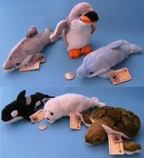 WWF Meerestiere Plüschtier Stofftier Kuscheltier Wassertiere Delfine Schildkröte