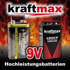 Kraftmax 9V Block Batterie Lithium / Alkaline für Rauchmelder - 6LR61 Batterien
