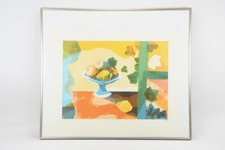 C25N09- Farblithografie Stillleben mit Obst signiert R. Hovet num 26/75