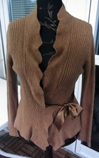 Tristano Onofri Strickjacke braun Gr. M Wickeloptik