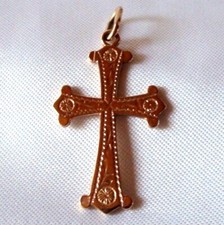 Kreuz Anhänger 585 Rotgold