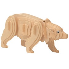 Eisbär 3D Holzbausatz Säugetier Polar Bär Zoo Holzpuzzle Steckpuzzle Holz Tier