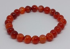 Naturstein Perlen Armband Red Strips Agate 8mm Halbedelstein/Schmucksteinperlen