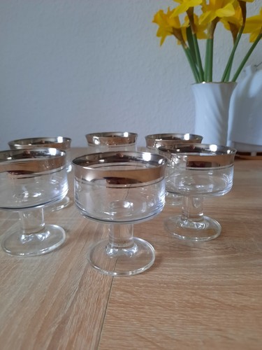 Likörgläser mit silberrand - mit,