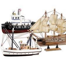 3er-Set Schiff-Bausätze Fischkutter, Flaggschiff & Schlepper, aus Holz