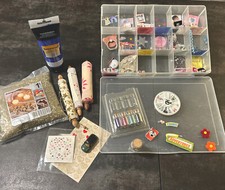 Bastel Konvolut Setzkasten Glitzerstreu Dekogranulat Schriftroll.Modellauto Mini