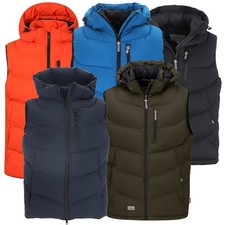 Blue Wave Herren Steppweste Jasper Gesteppte Weste Daunenoptik Abnehmbare Kapuze