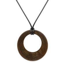 Lederhalsband mit Holzring