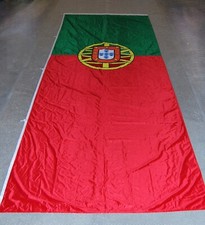 Flagge Fahne Portugal Hochformat 400x150 cm Karabiner, Hohlsaum  Auslegerstange