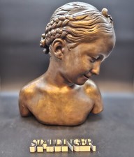 Mädchen Mädchenbüste Büste Kind Gips Ton Höhe 34 cm