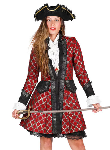Damen piratenmantel mit - damen,