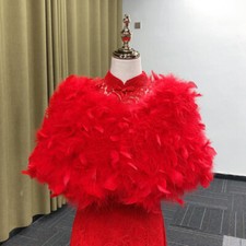 Damen Braut Kunstpelz Feder