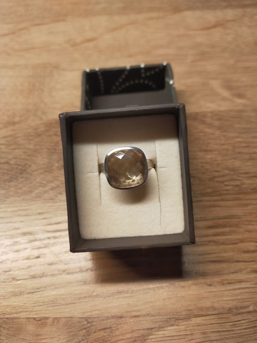 Citrinring silber