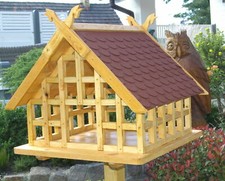 Fachwerk Vogelhaus XXL  "Niedersachsen" mit roten Schindeln und Pferdeköpfen