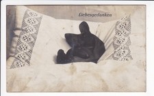 FOTOKARTE , DACKEL , TECKEL , DACHSHUND , " LIEBESGEDA.. " , ca1910  ! MÄNGEL !