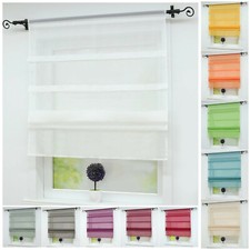 Raffrollo Transparent Raffgardinen Modern Voile Wohnzimmer Küche mit Tunnelzug