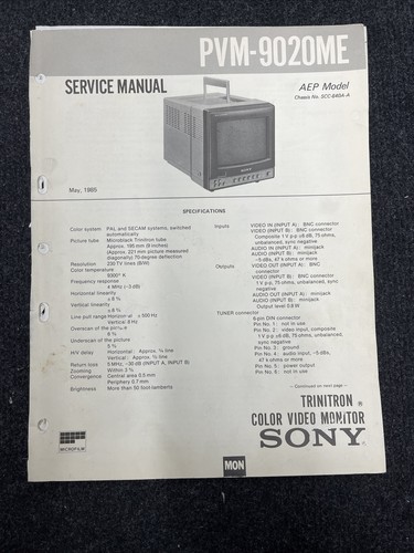 Sony pvm 9020me monitor - sony,